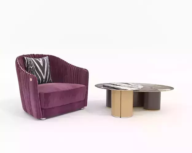 Modern Coffee Table and Armchair Set 39