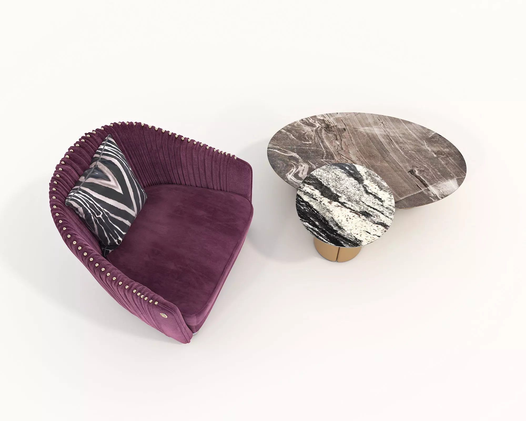 Modern Coffee Table and Armchair Set 39 3D model_1