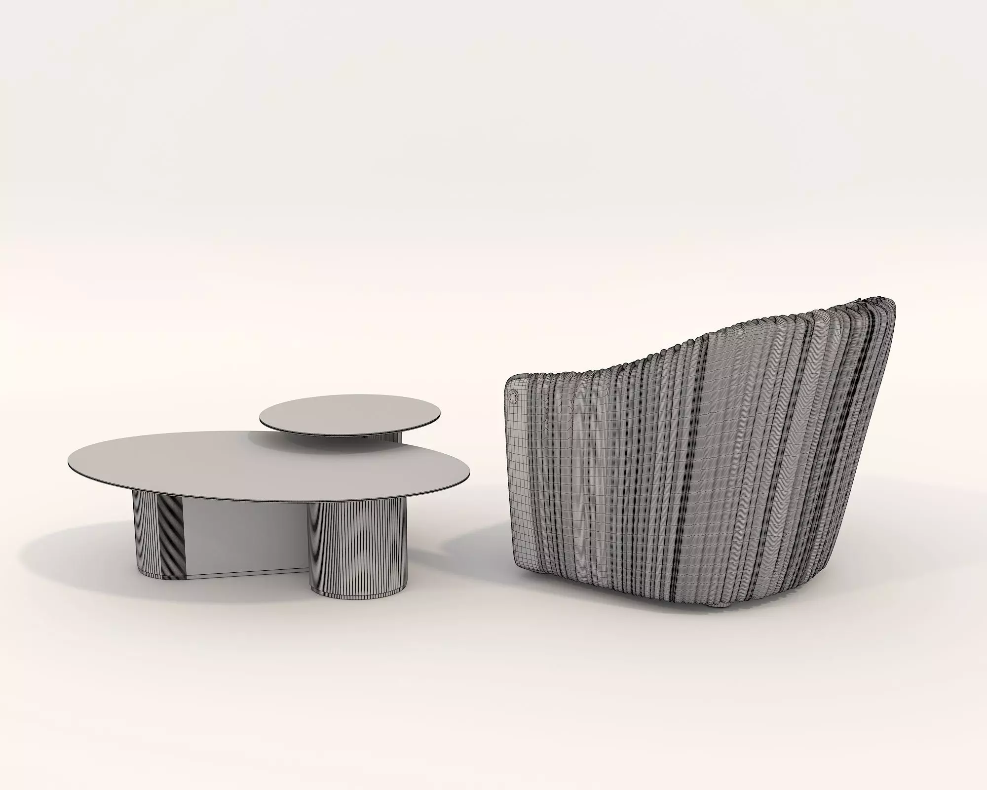 Modern Coffee Table and Armchair Set 39 3D model_9