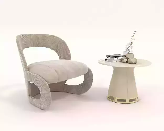 Modern Coffee Table and Armchair Set 40