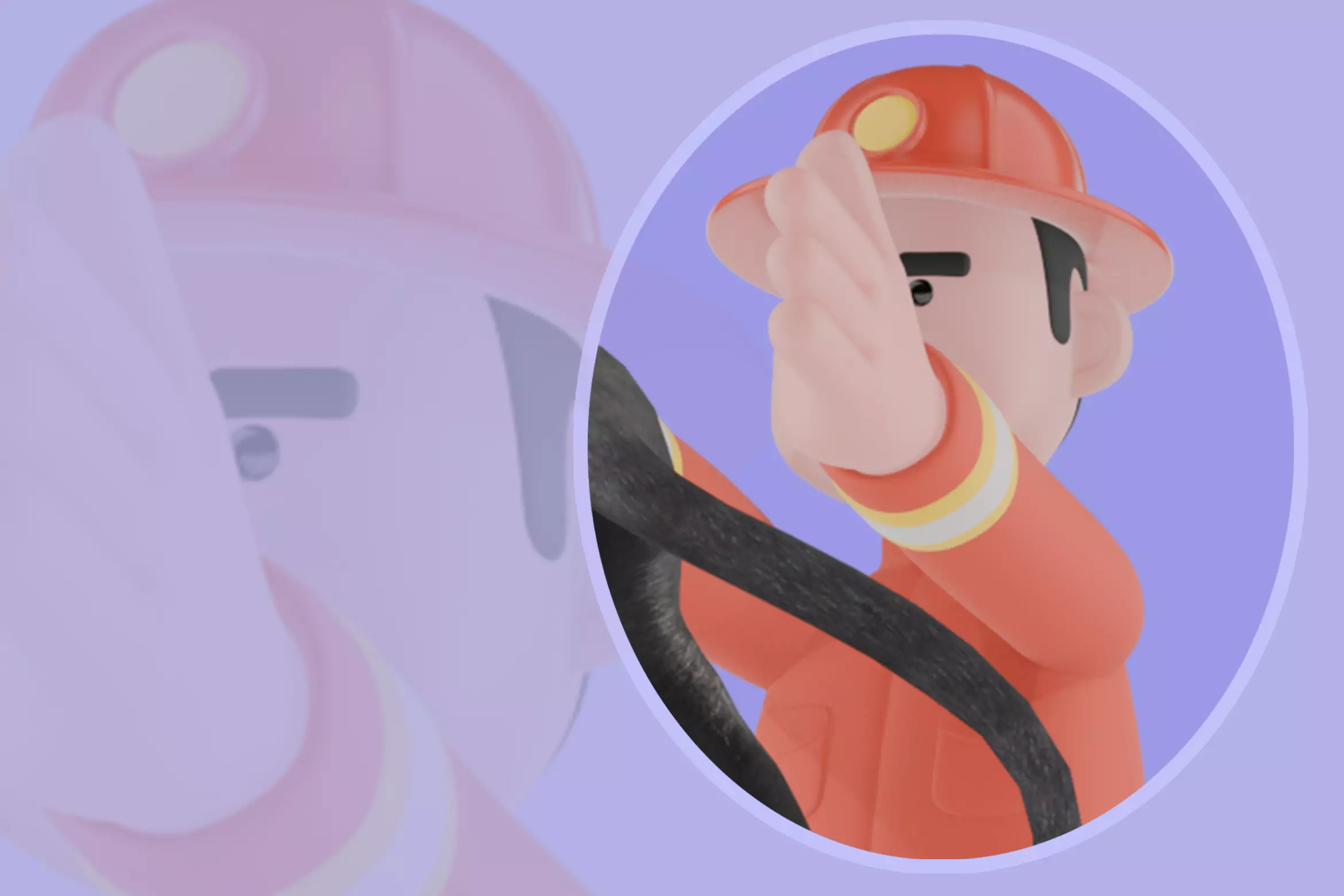 Stylized 3D Firefighter Holding Rescued Cat - Cartoon Fireman 3D model