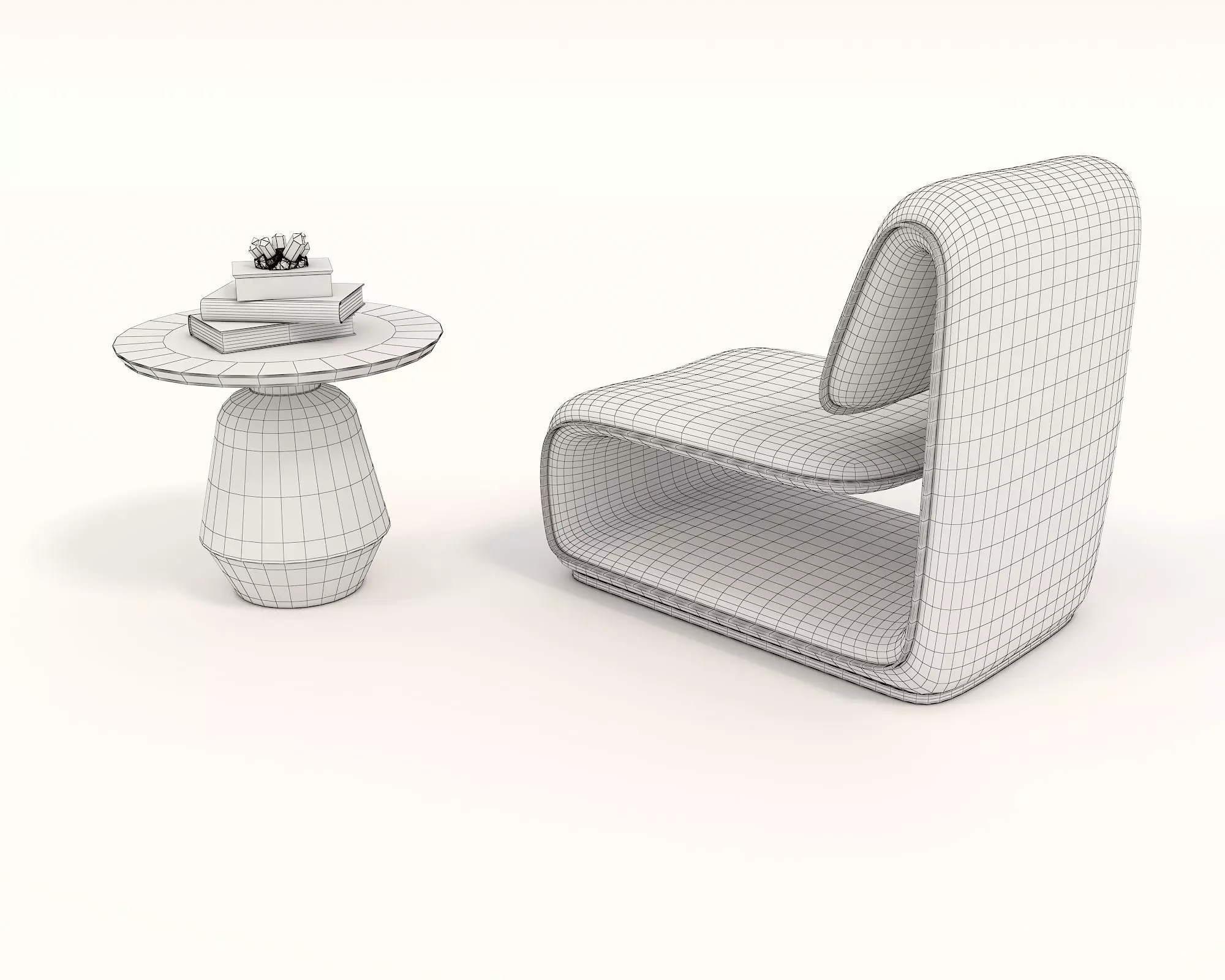 Modern Coffee Table and Armchair Set 41 3D model_9