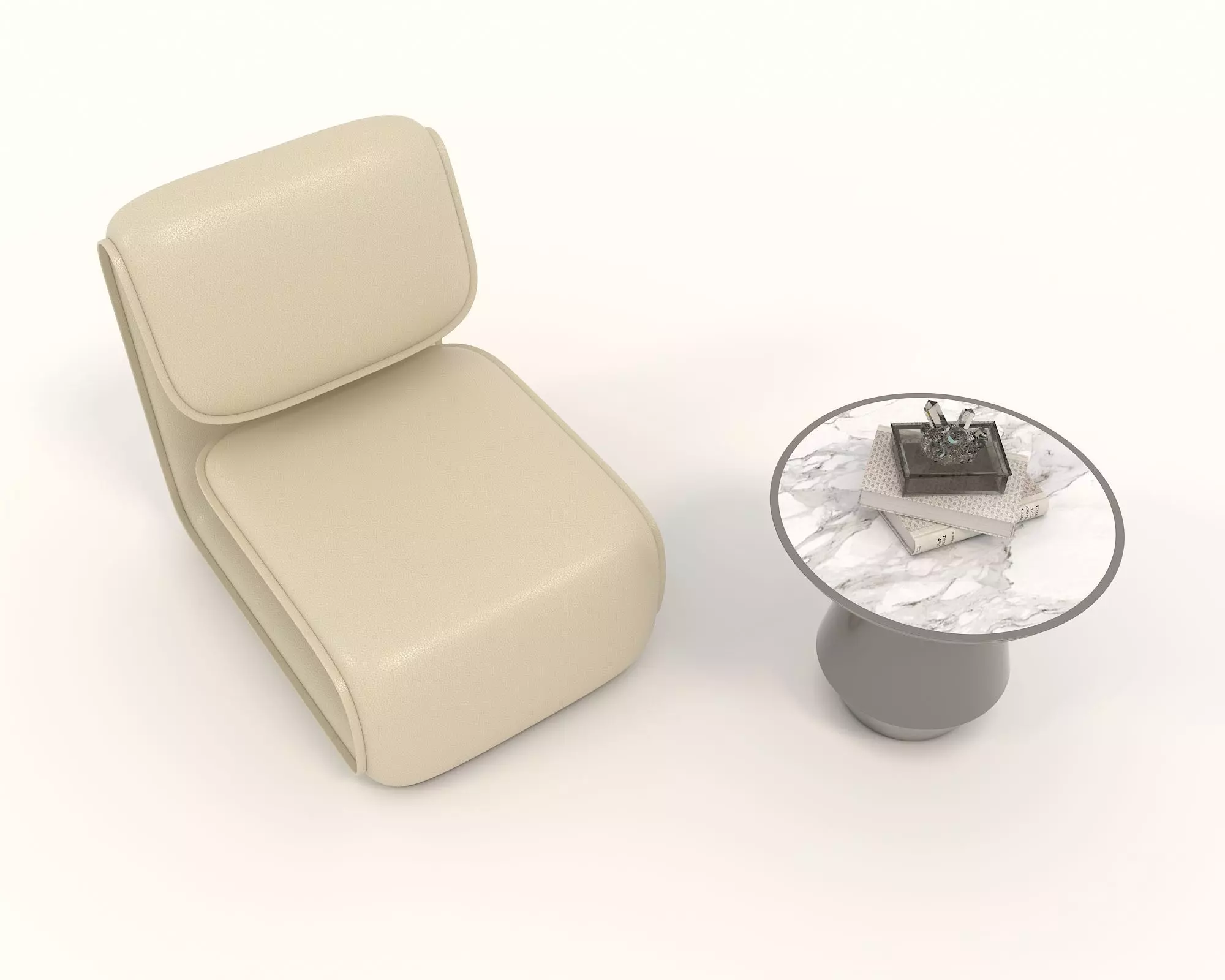 Modern Coffee Table and Armchair Set 41 3D model_3