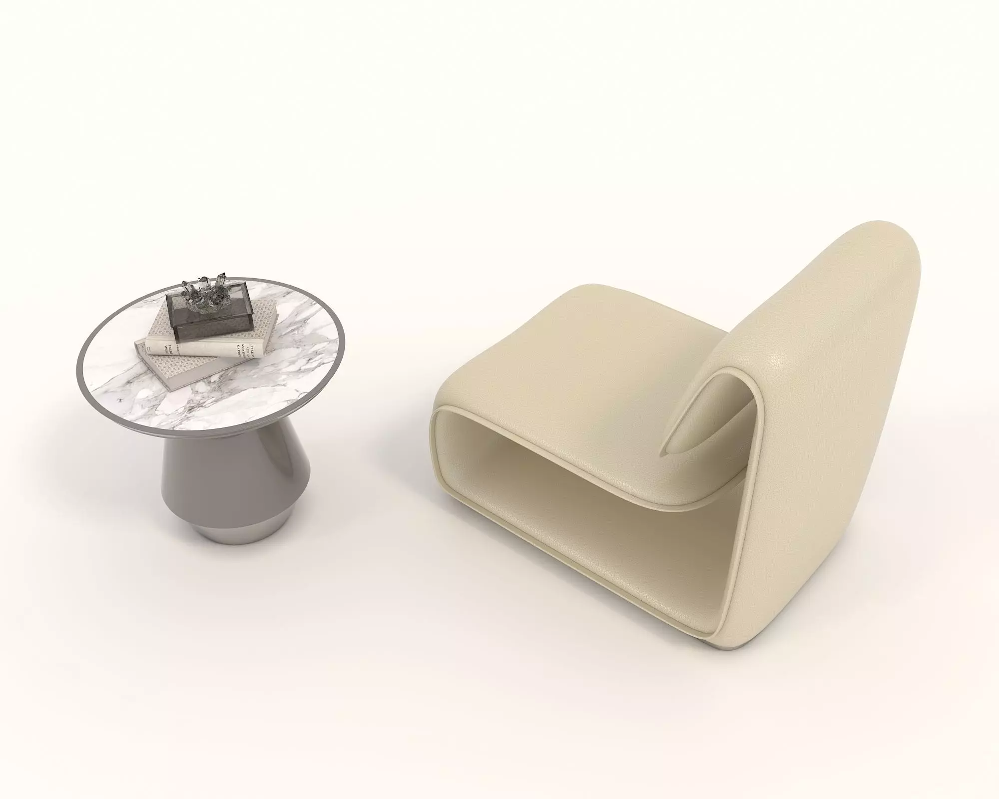 Modern Coffee Table and Armchair Set 41 3D model_2