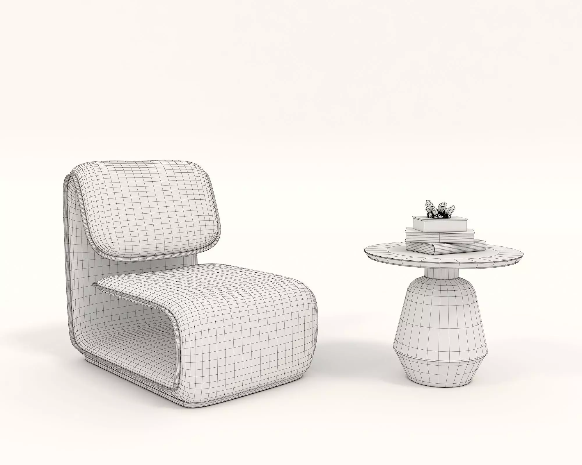 Modern Coffee Table and Armchair Set 41 3D model_8