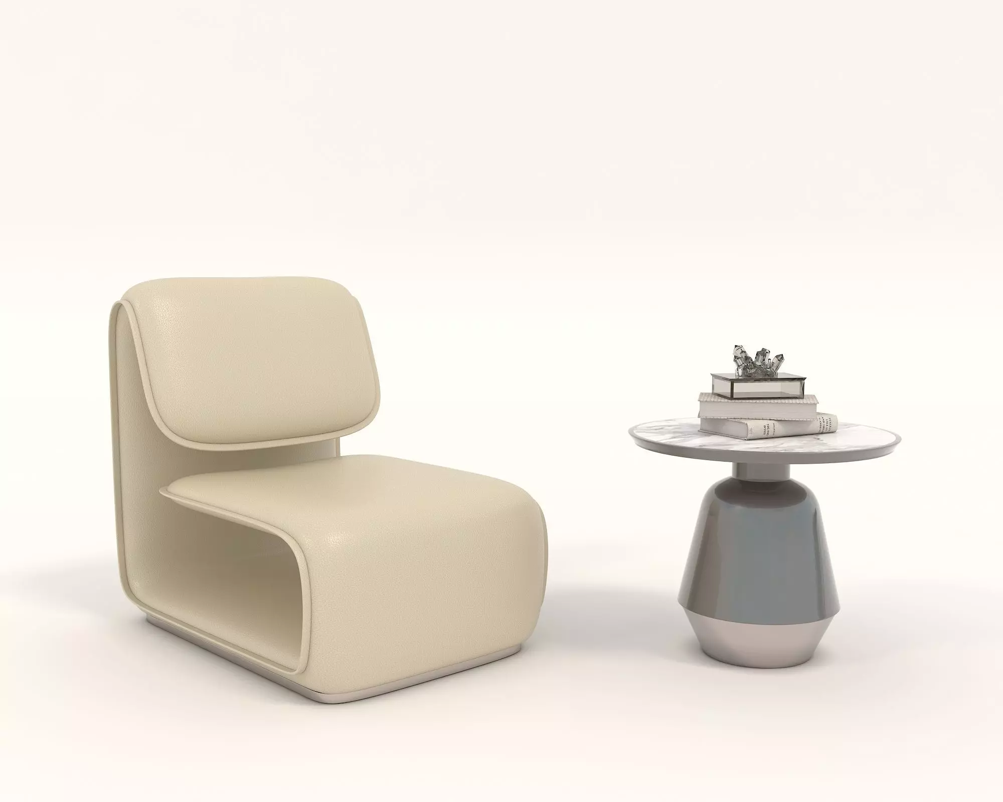 Modern Coffee Table and Armchair Set 41 3D model_0