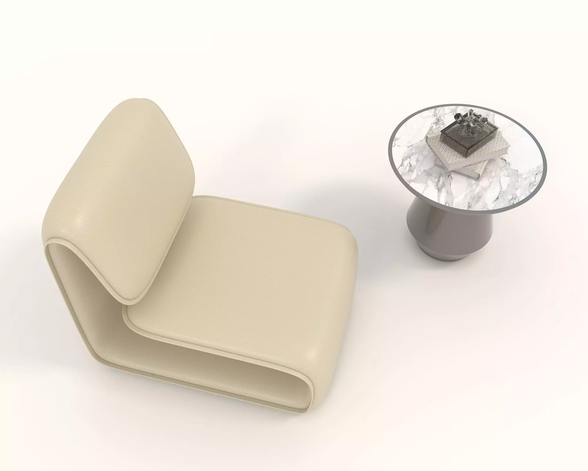 Modern Coffee Table and Armchair Set 41 3D model_1