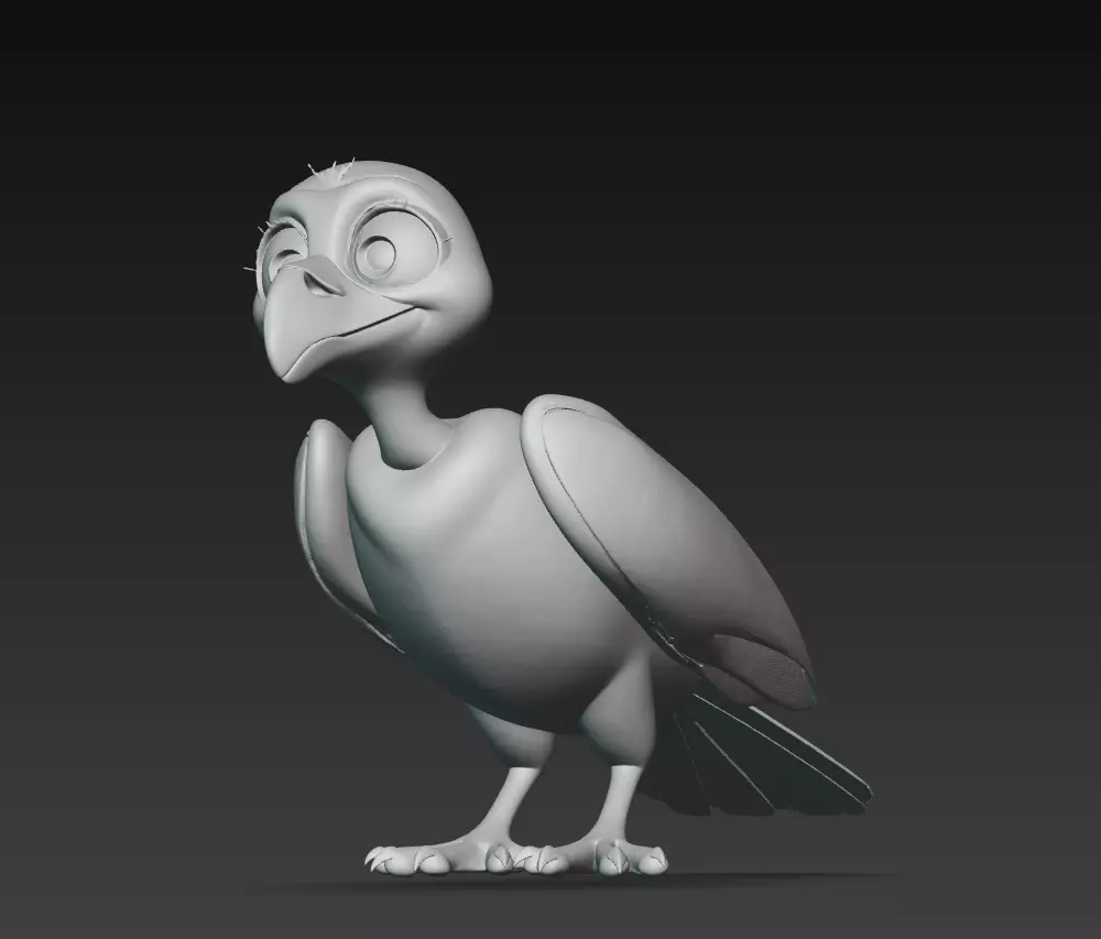Funny Vulture - Stylized Cartoon Bird 3D Model 3D print model_6