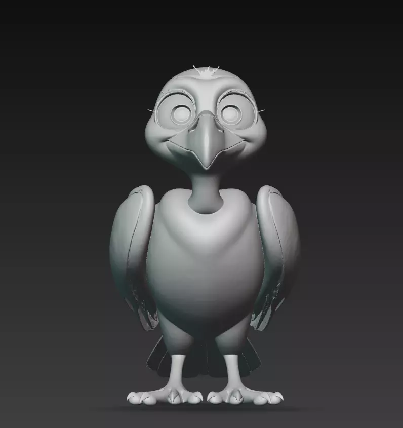 Funny Vulture - Stylized Cartoon Bird 3D Model 3D print model_5