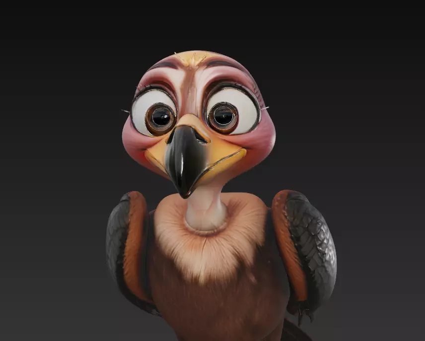 Funny Vulture - Stylized Cartoon Bird 3D Model 3D print model_3