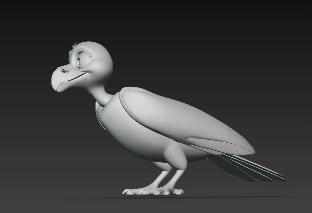 Funny Vulture - Stylized Cartoon Bird 3D Model 3D print model_7