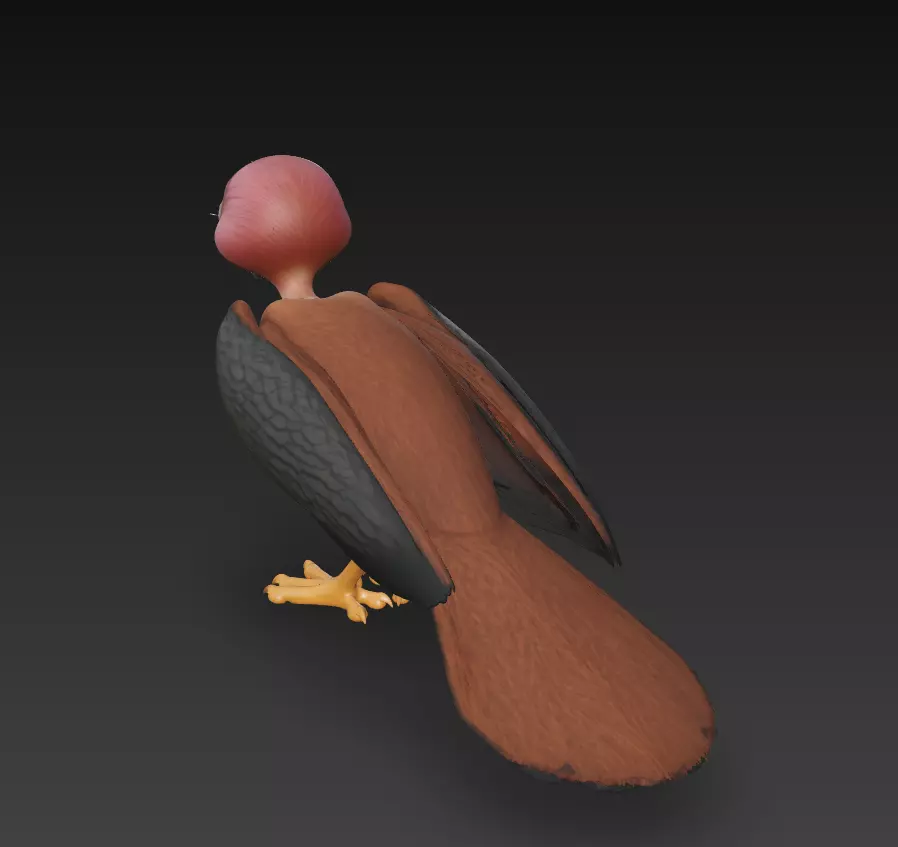 Funny Vulture - Stylized Cartoon Bird 3D Model 3D print model_4