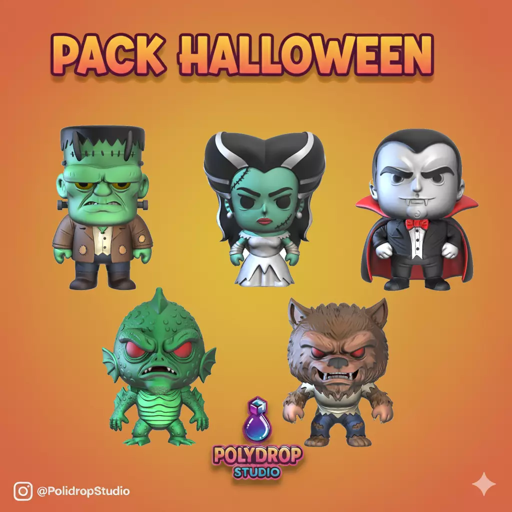 Classic monsters 3D print model_0