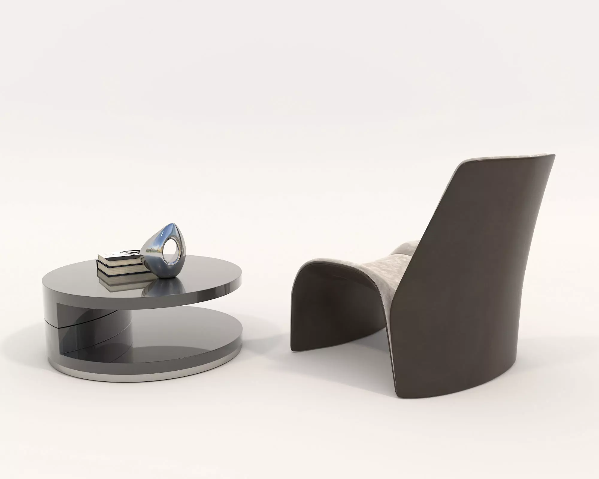 Modern Coffee Table and Armchair Set 44 3D model_2