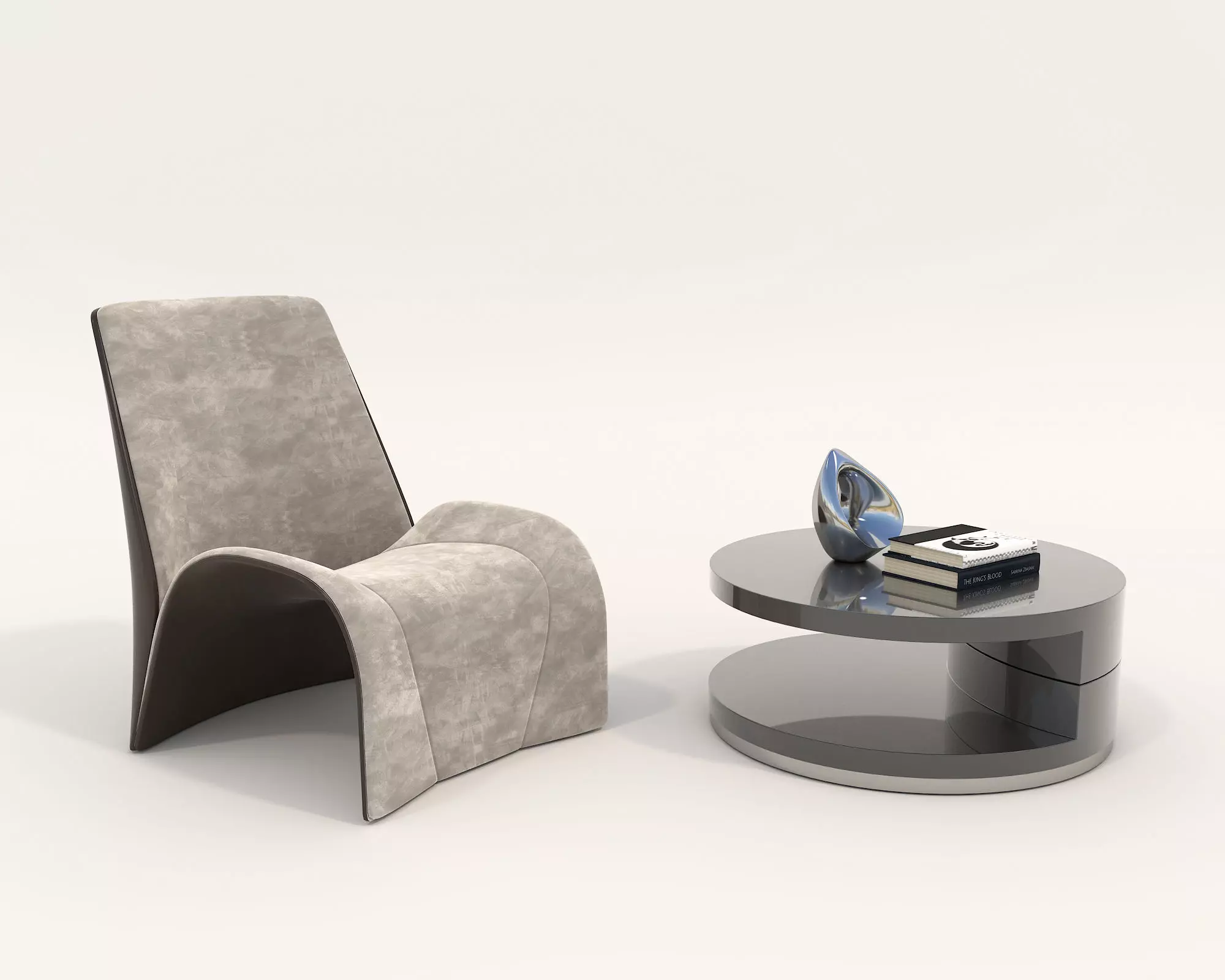 Modern Coffee Table and Armchair Set 44 3D model_0