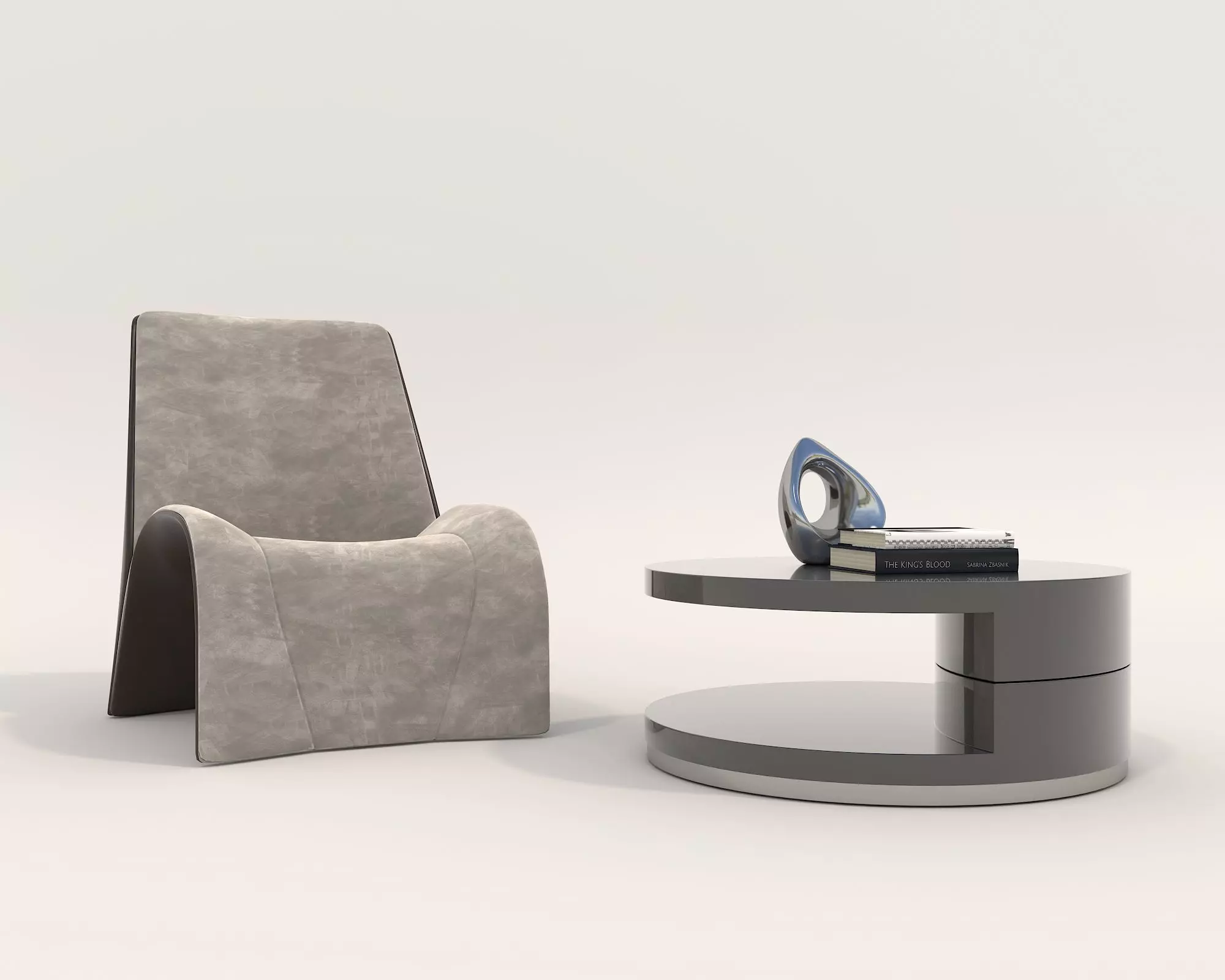 Modern Coffee Table and Armchair Set 44 3D model_5