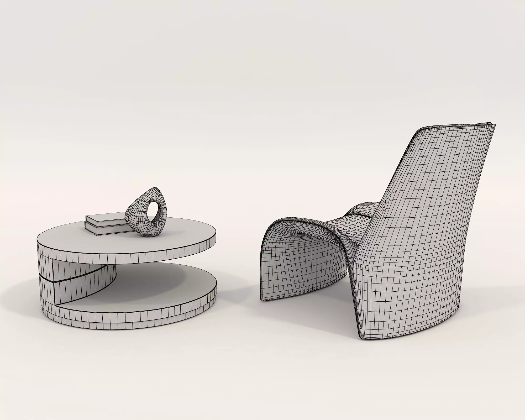 Modern Coffee Table and Armchair Set 44 3D model_9