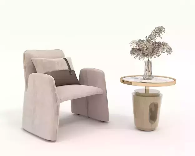 Modern Coffee Table and Armchair Set 45