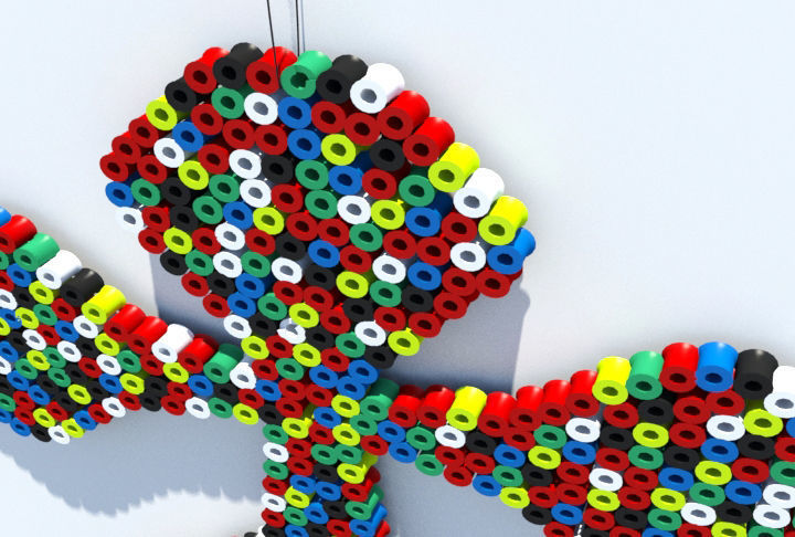 Perler Beads Crucifix 3D model_2