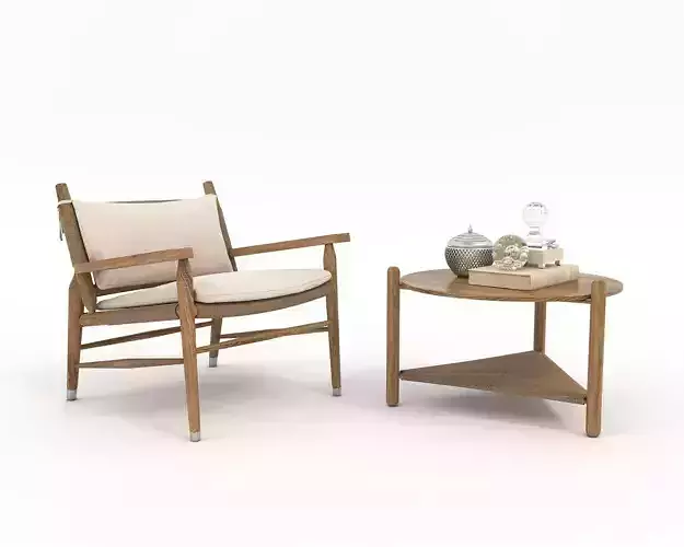 Wooden Table and Armchair set