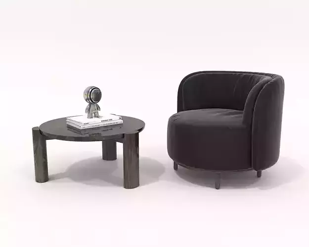 Modern Coffee Table and Armchair Set 47