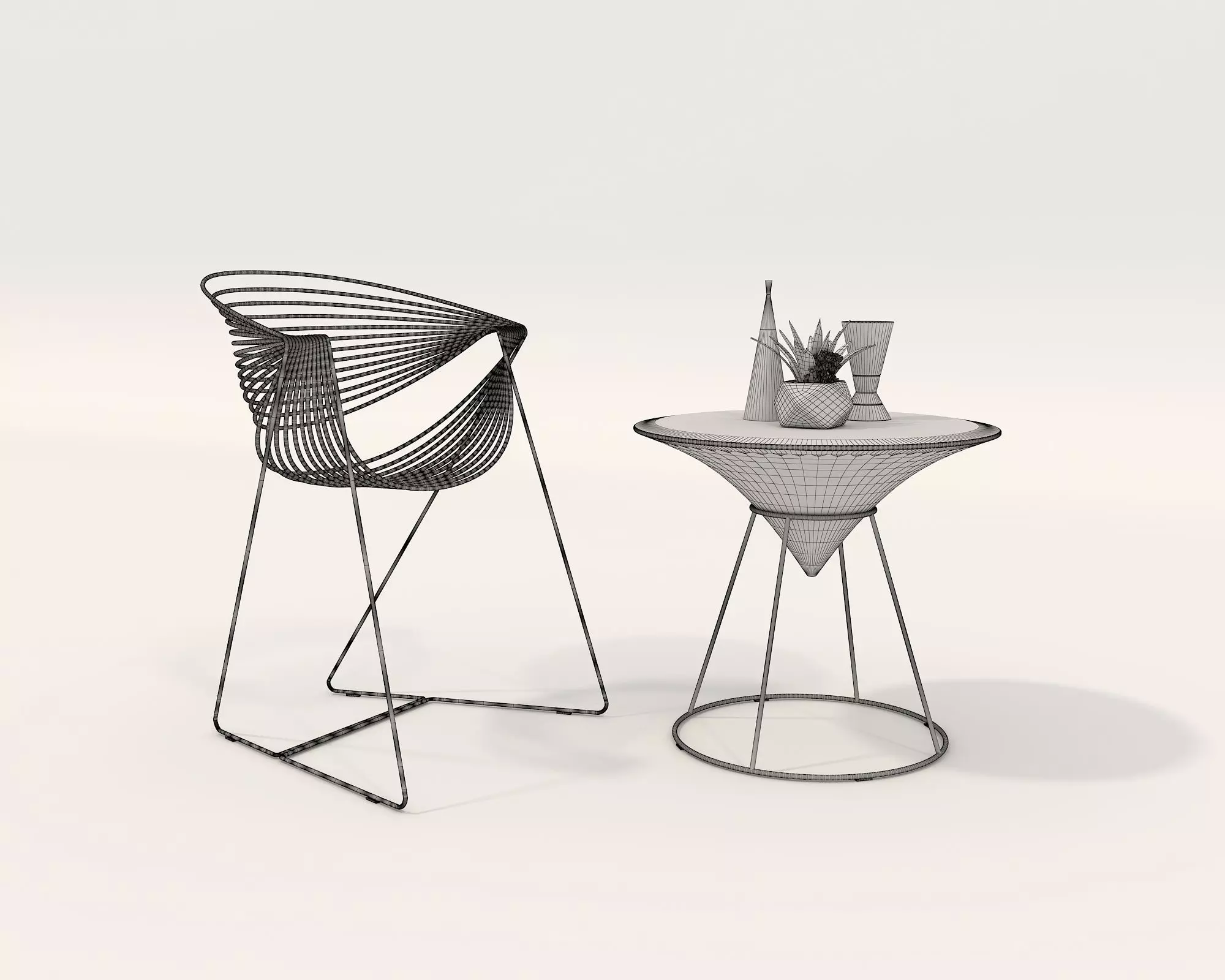 Modern Coffee Table and Chair 3 3D model_9