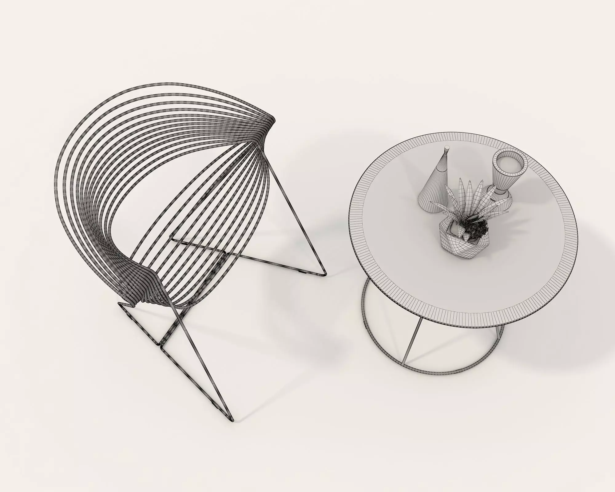 Modern Coffee Table and Chair 3 3D model_11