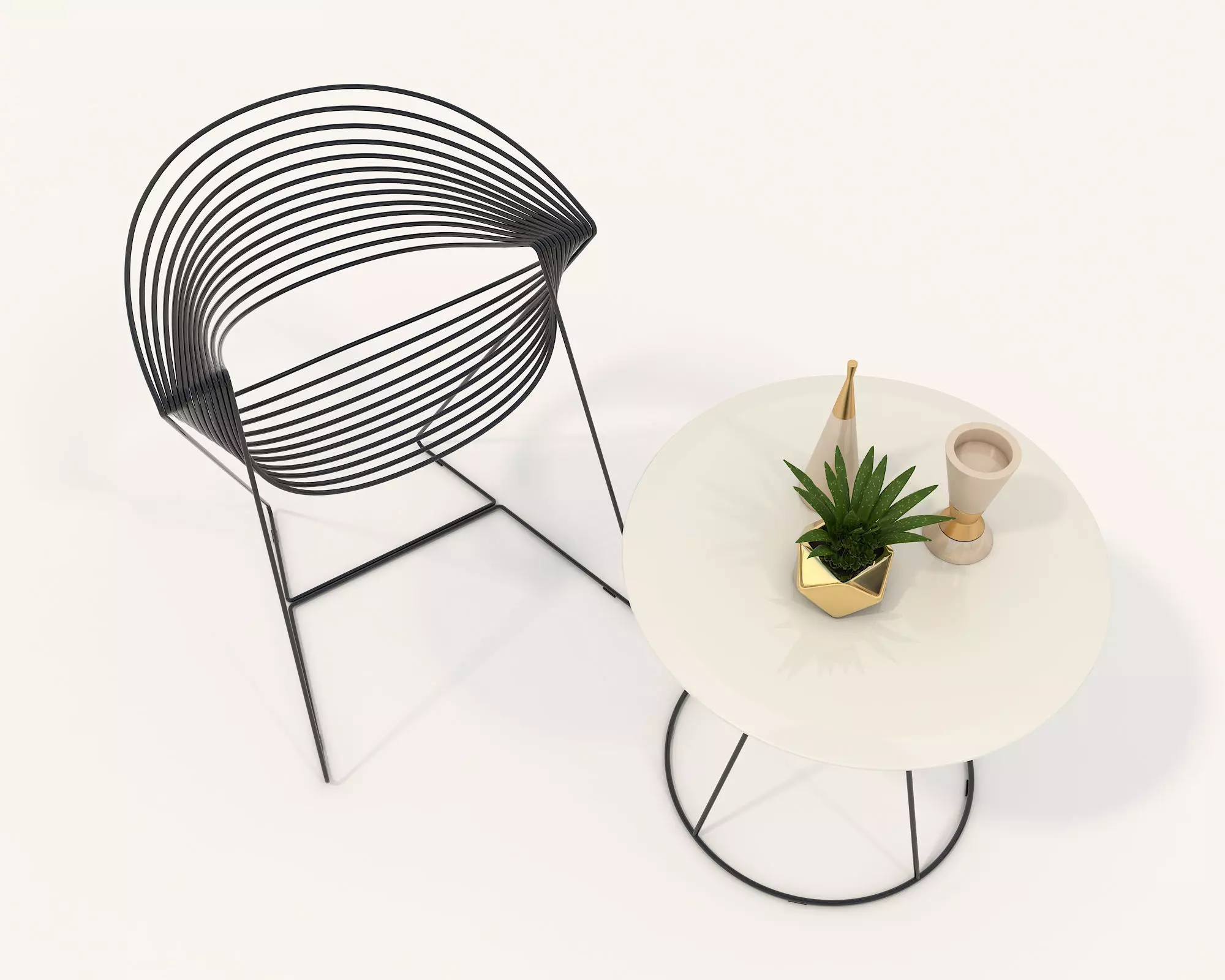 Modern Coffee Table and Chair 3 3D model_1