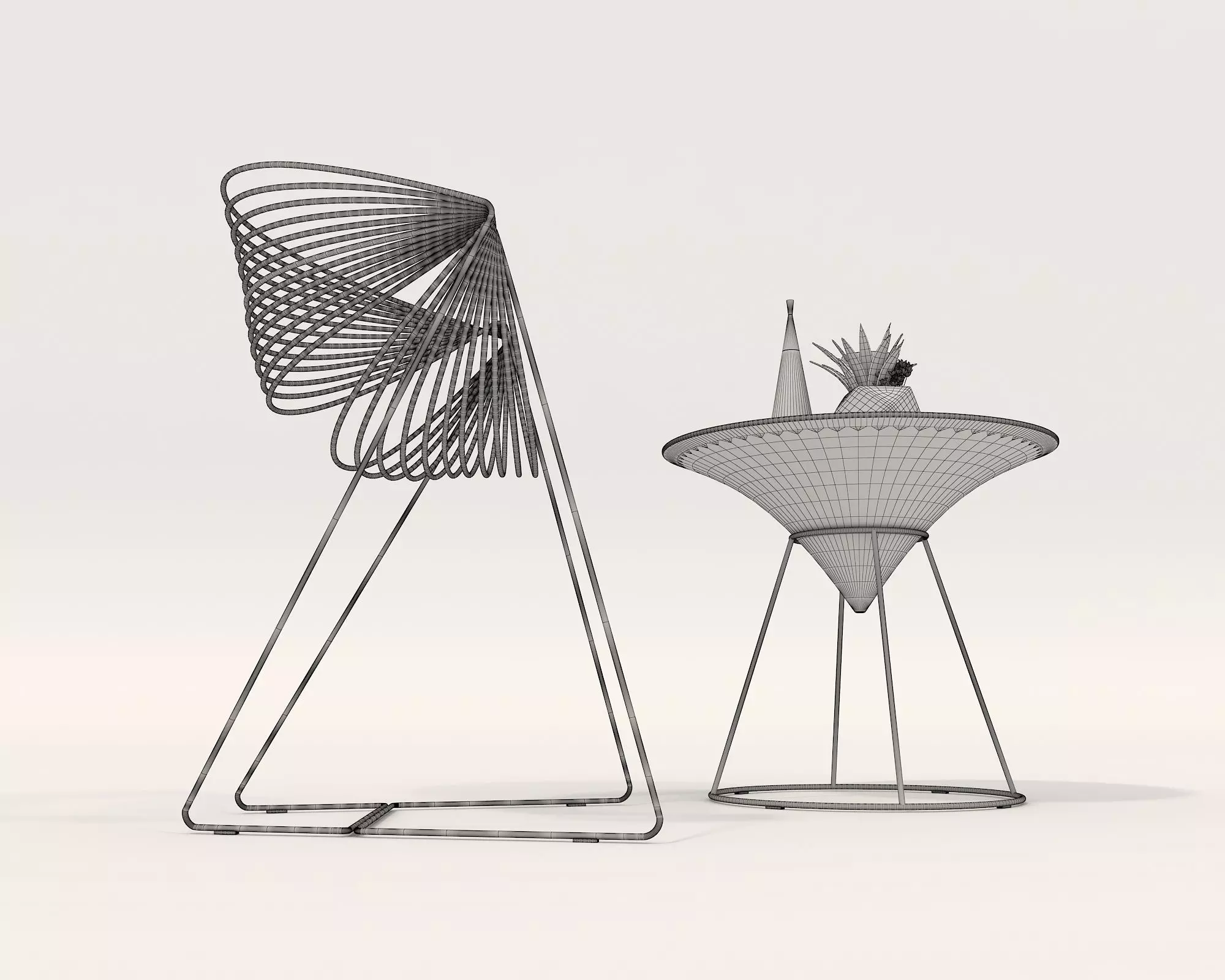 Modern Coffee Table and Chair 3 3D model_10