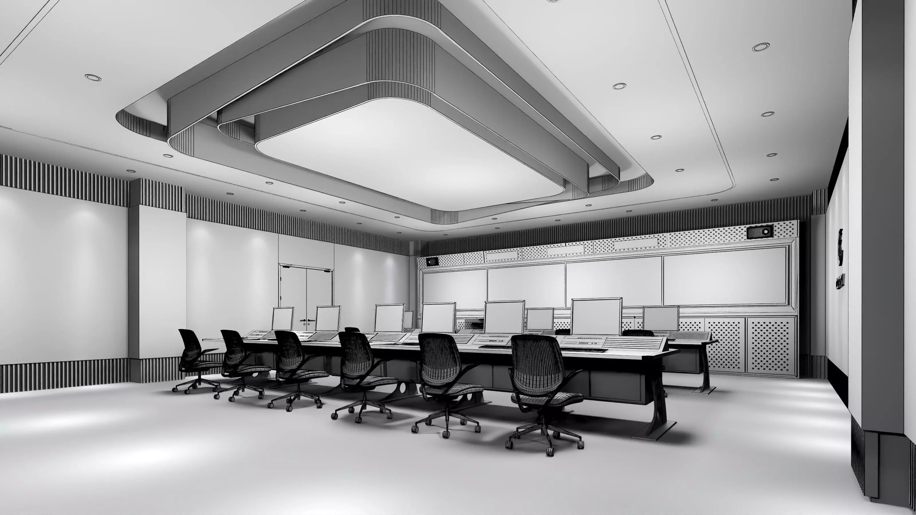 Virtual Broadcast Studio Low-poly 3D model_28