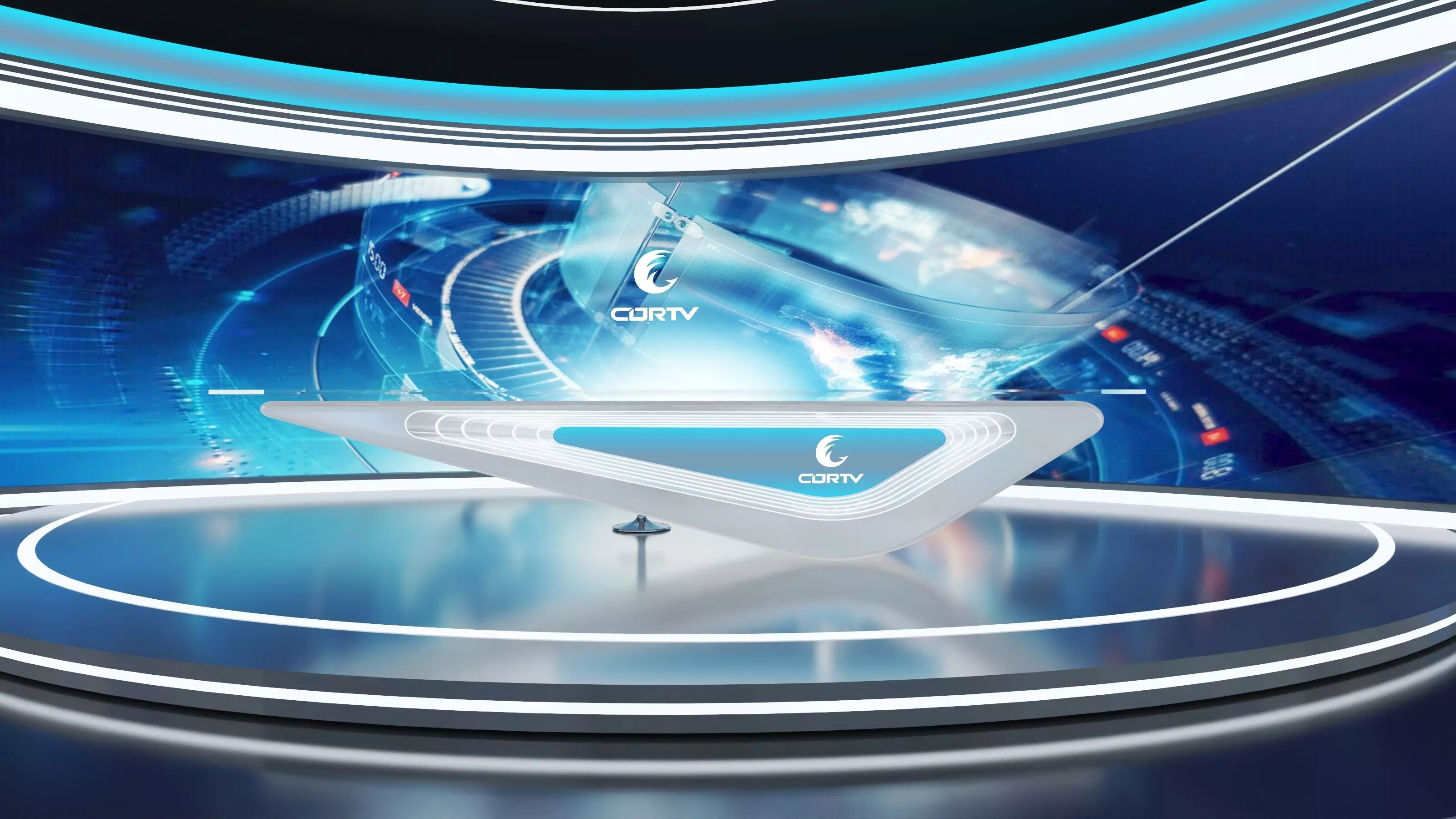 Virtual Broadcast Studio Low-poly 3D model_5