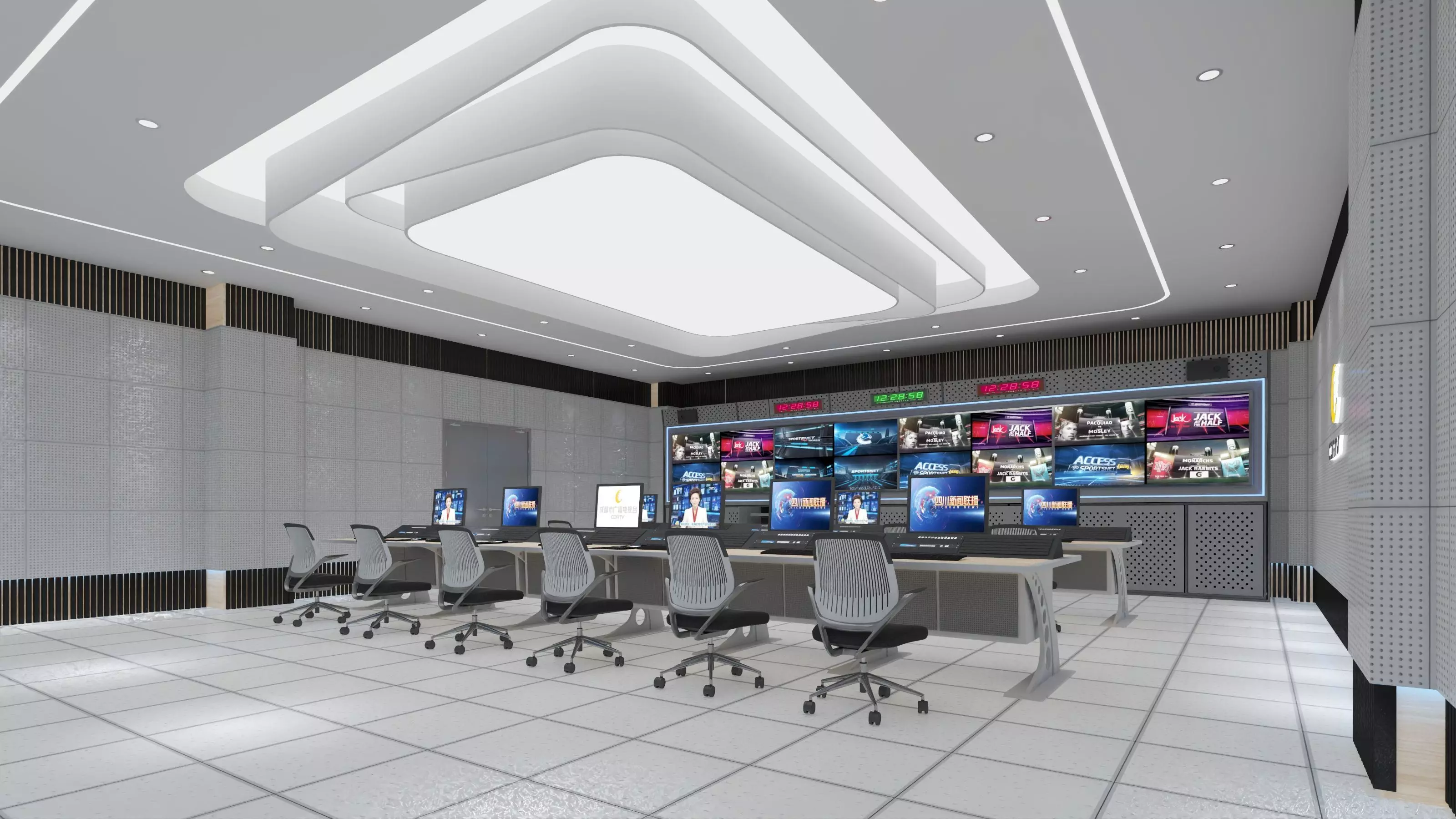 Virtual Broadcast Studio Low-poly 3D model_15