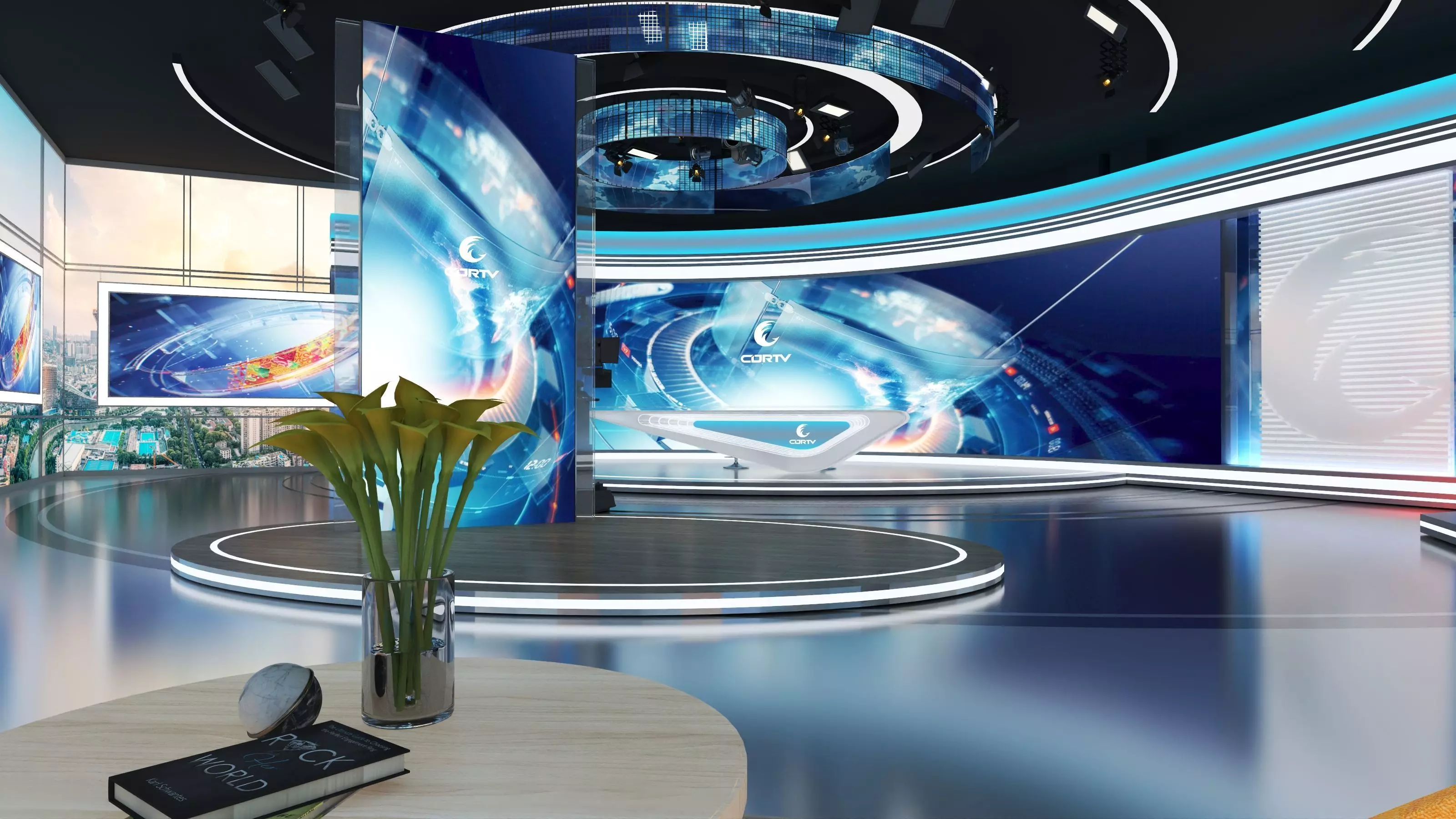 Virtual Broadcast Studio Low-poly 3D model_11