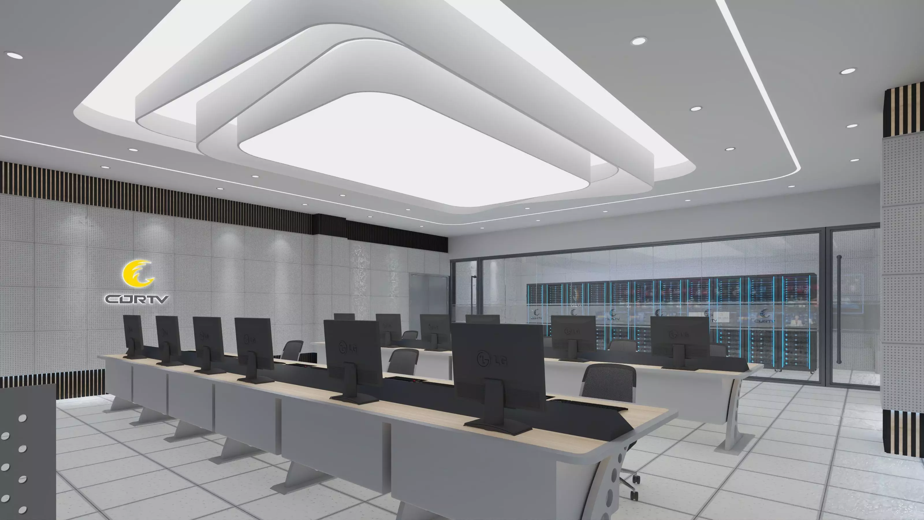 Virtual Broadcast Studio Low-poly 3D model_17