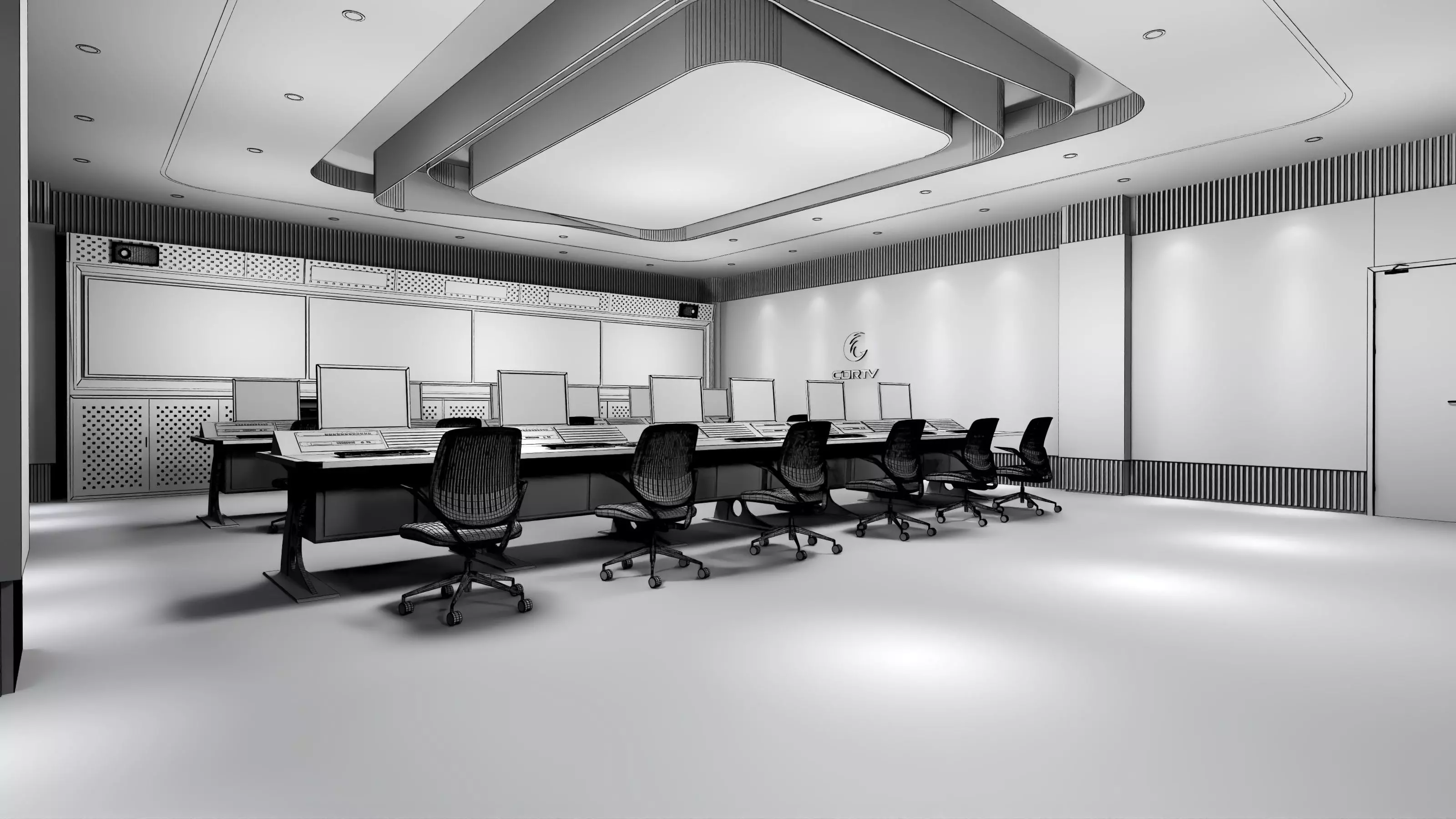 Virtual Broadcast Studio Low-poly 3D model_33