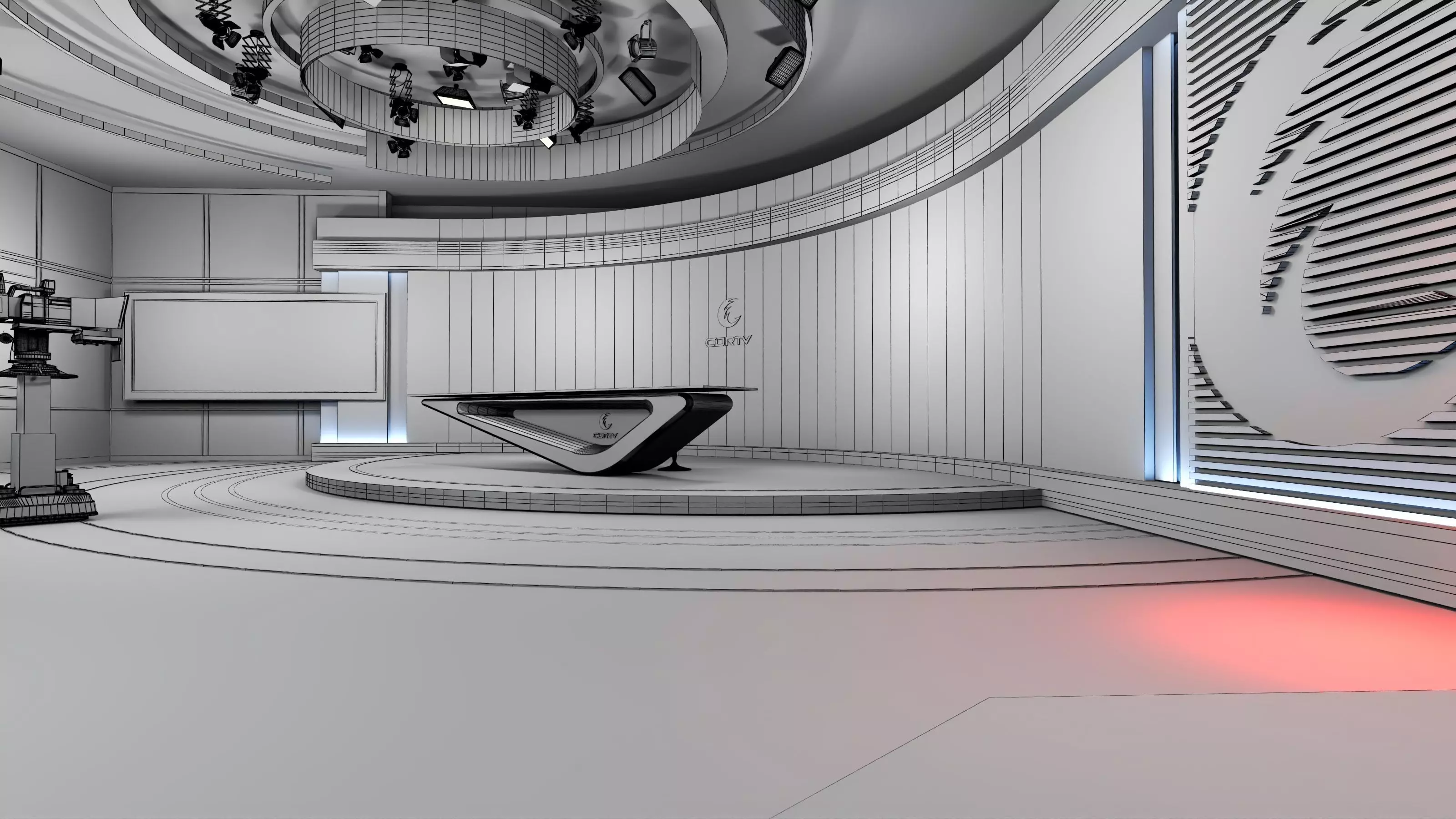 Virtual Broadcast Studio Low-poly 3D model_20