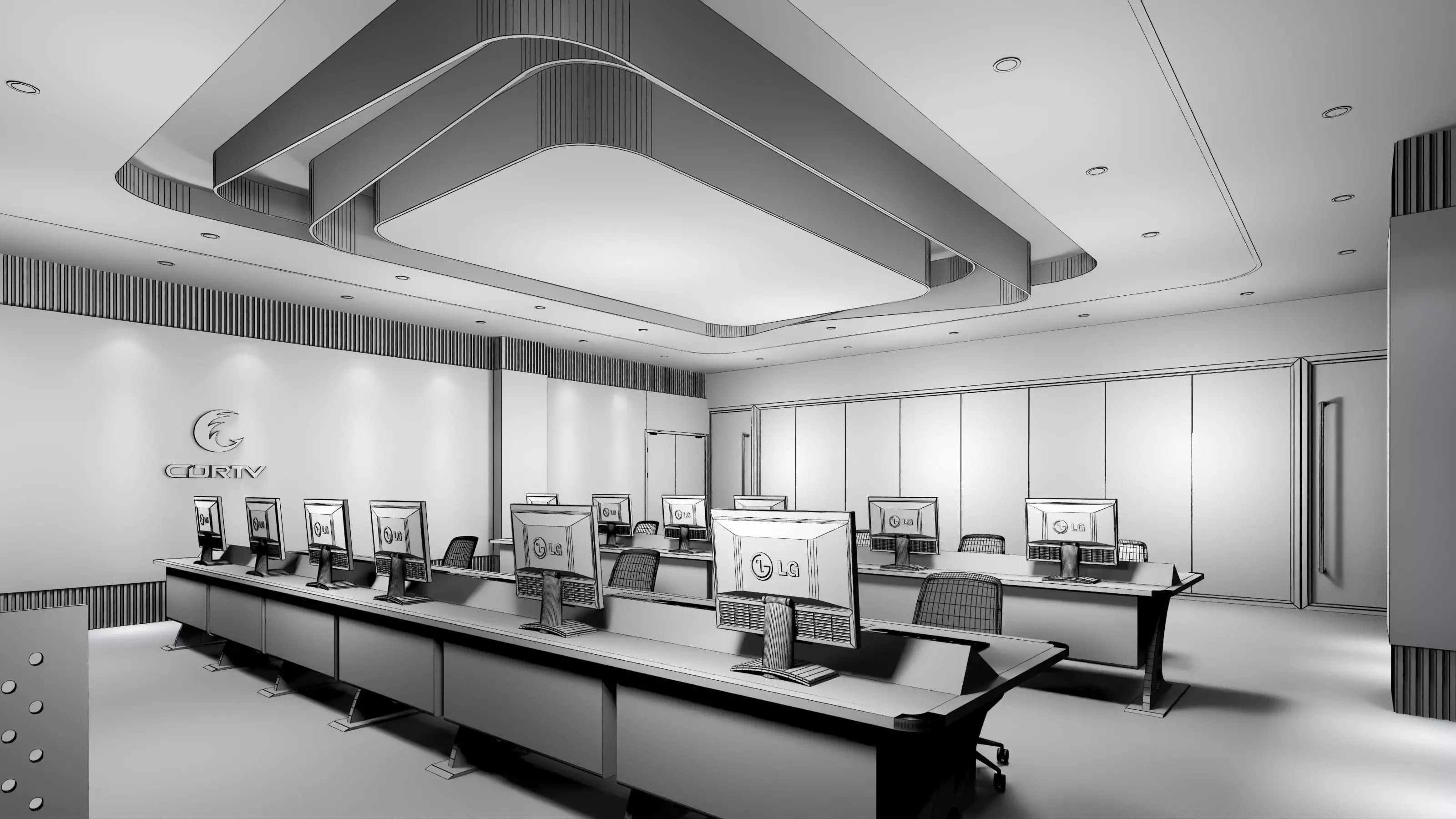 Virtual Broadcast Studio Low-poly 3D model_30