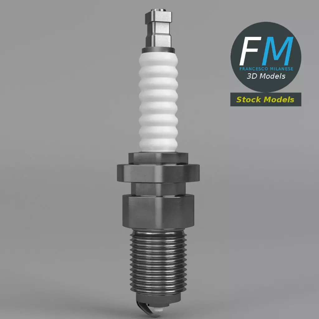 Engine spark plug 3D model_0