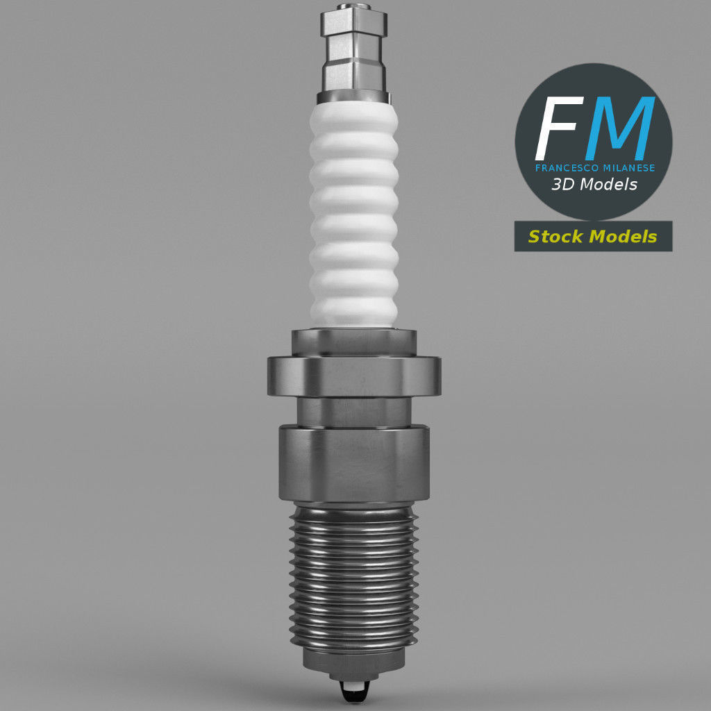 Engine spark plug 3D model_4