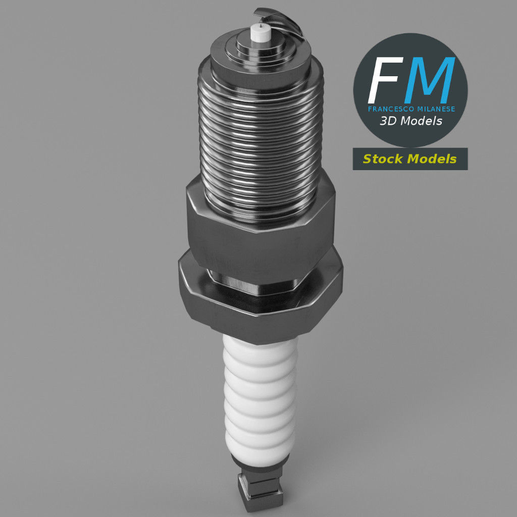Engine spark plug 3D model_5