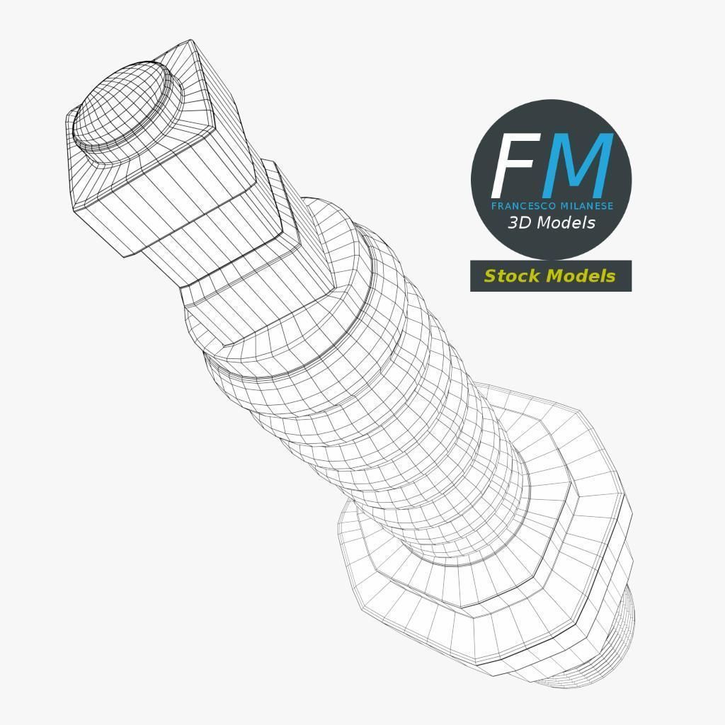 Engine spark plug 3D model_7