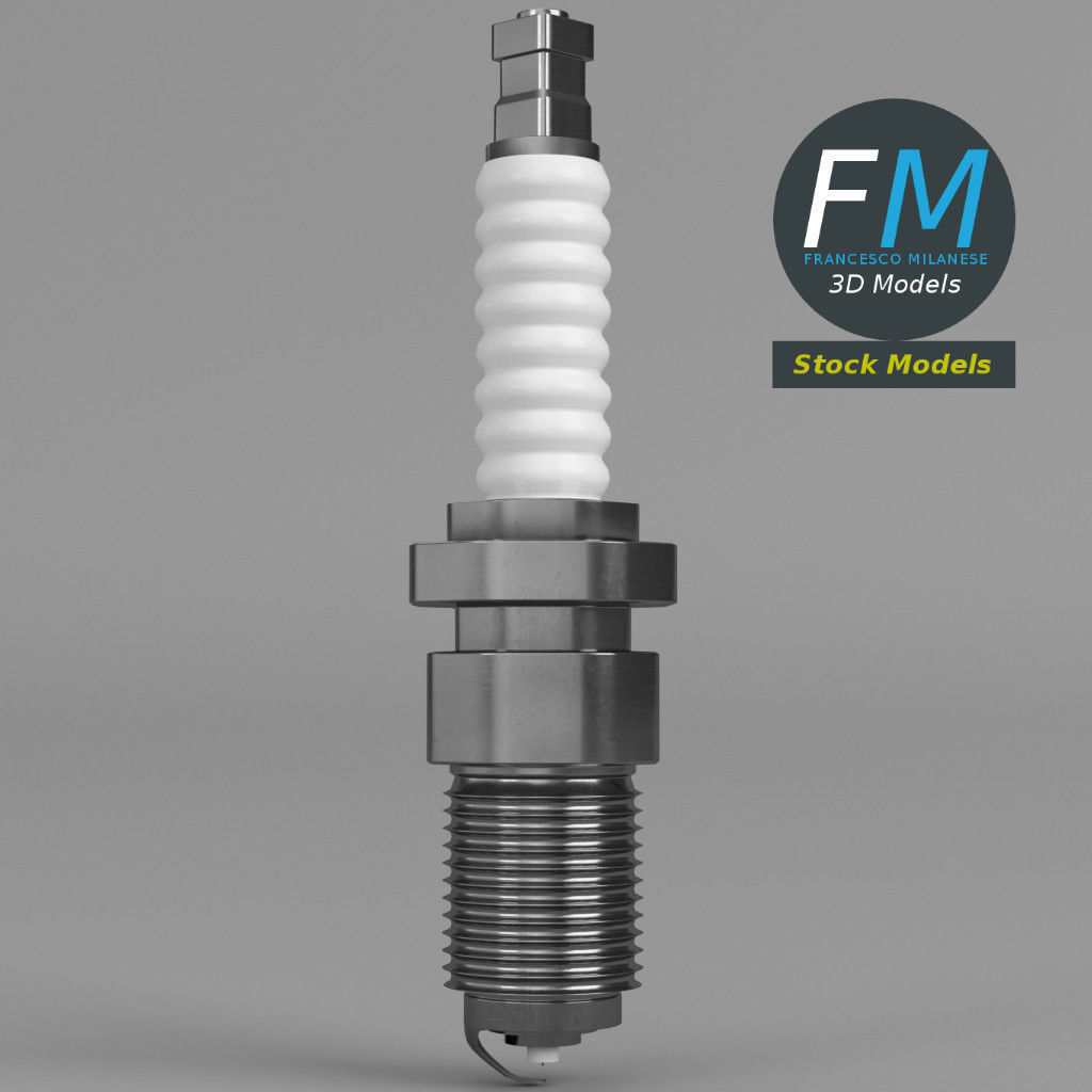 Engine spark plug 3D model_3