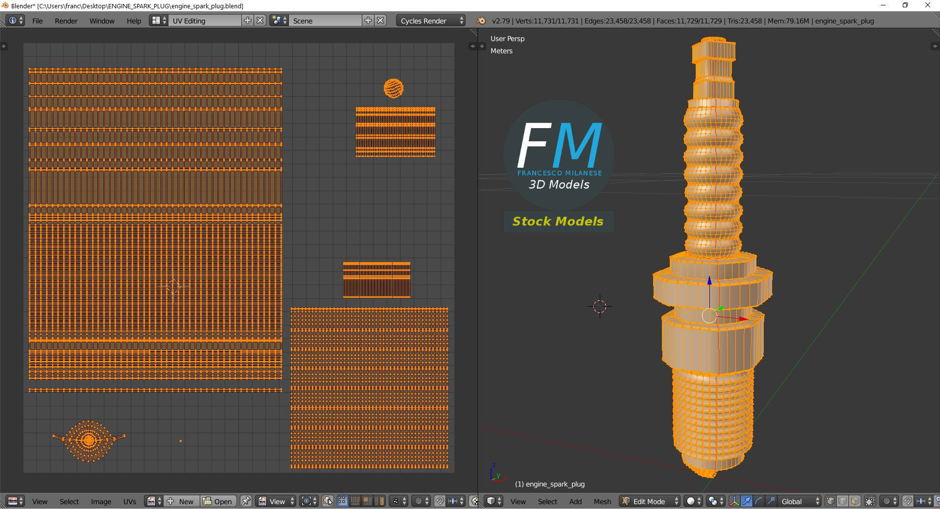Engine spark plug 3D model_10