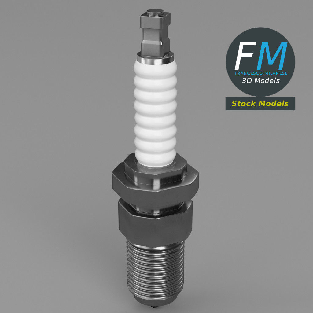 Engine spark plug 3D model_2