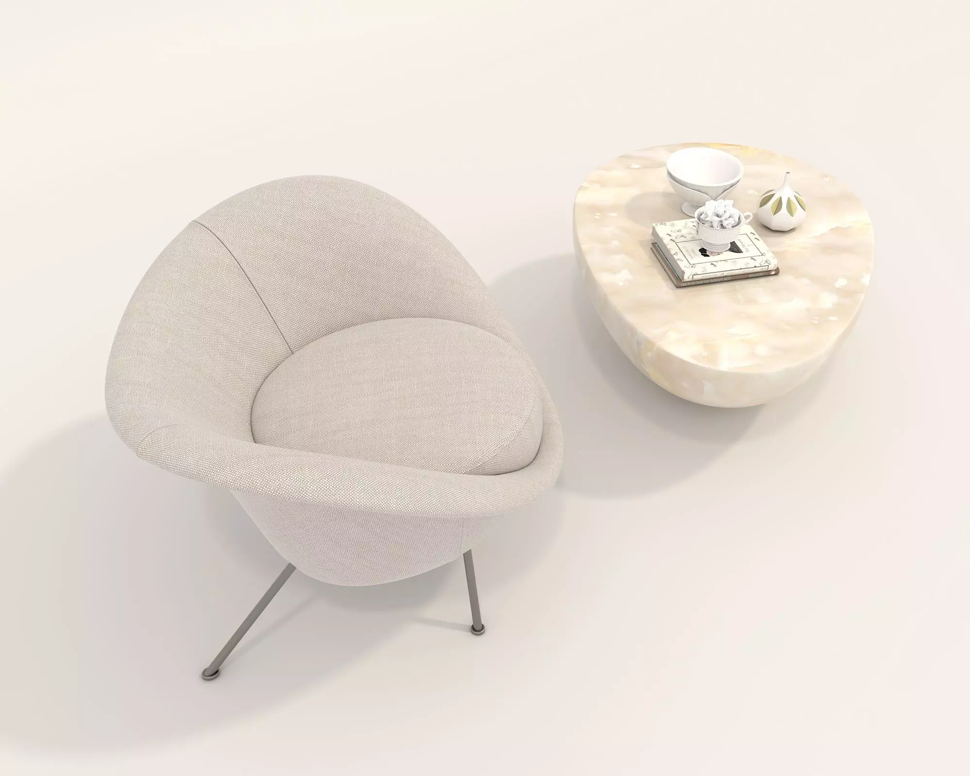 Modern Coffee Table and Armchair Set 52 3D model_3