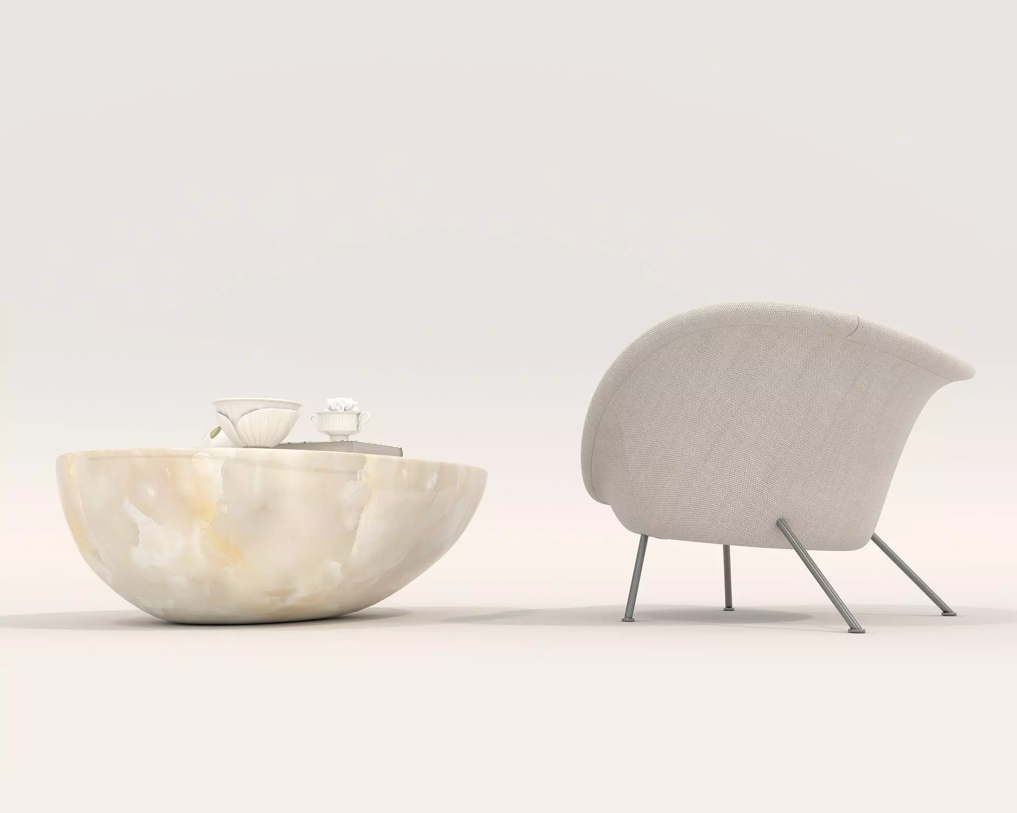 Modern Coffee Table and Armchair Set 52 3D model_5