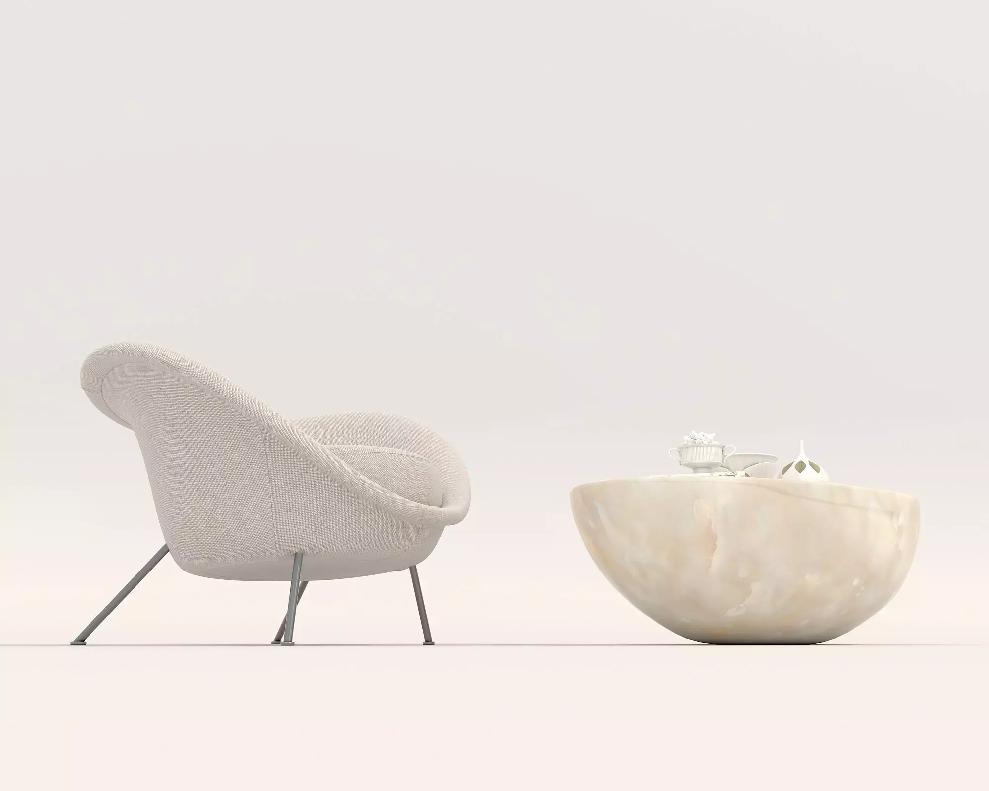 Modern Coffee Table and Armchair Set 52 3D model_6