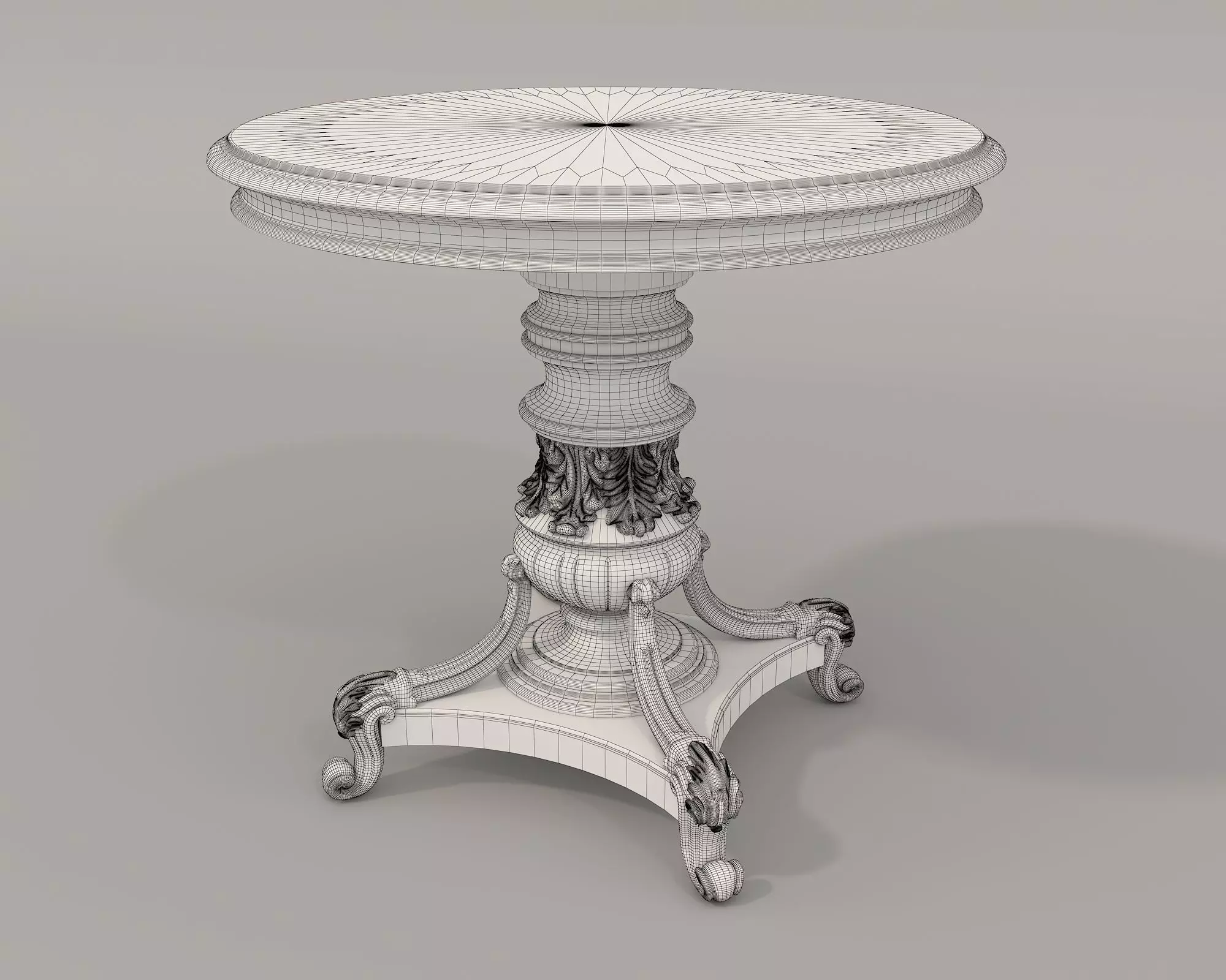 Classic European Style Coffee Table and Armchair 10 3D model_10