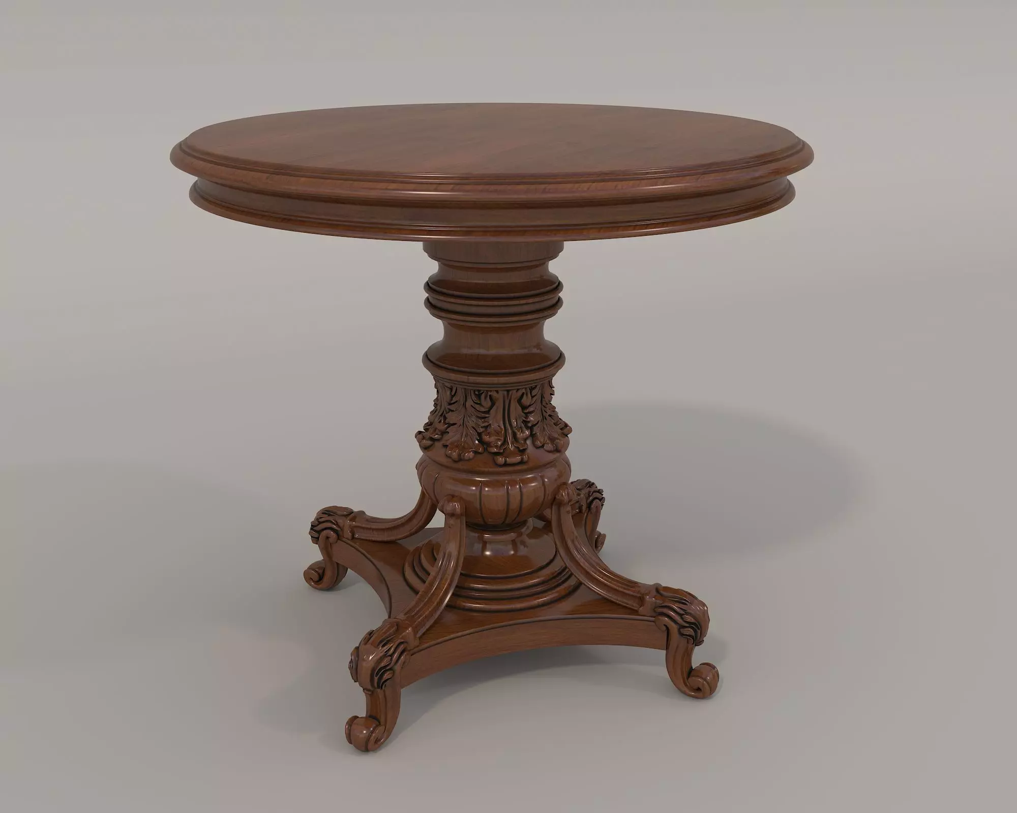 Classic European Style Coffee Table and Armchair 10 3D model_7