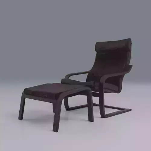 IKEA POANG armchair with footstool
